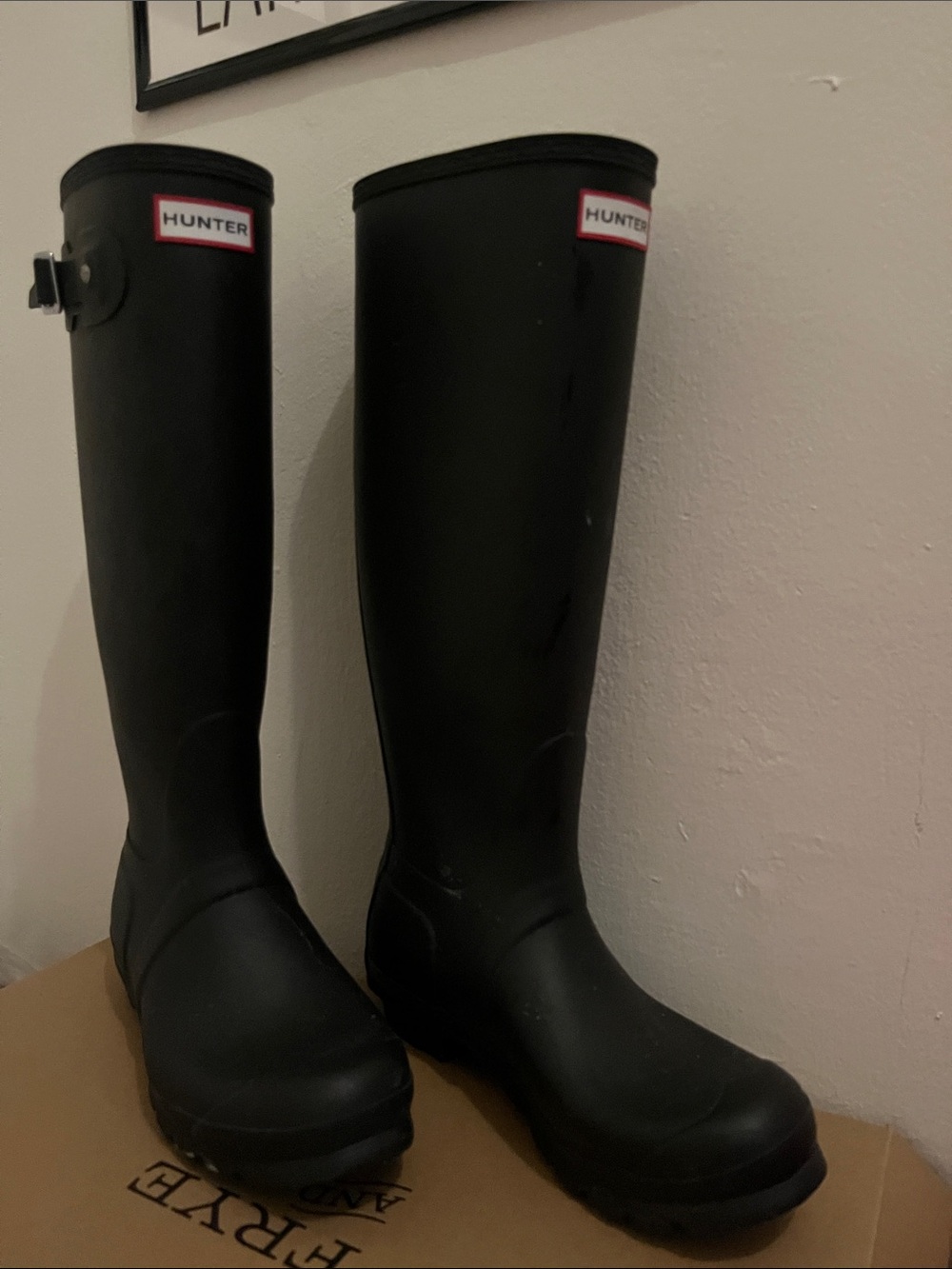 Hunter Black Knee-High Rain Boots